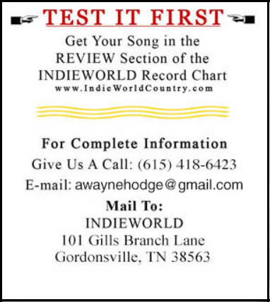 Indie World Country Music Chart